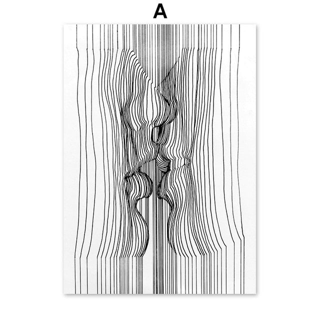 Abstract Posters Wall Art Sketch Line Draw