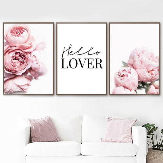 Nordic Flower Canvas Painting Wall Art Decor