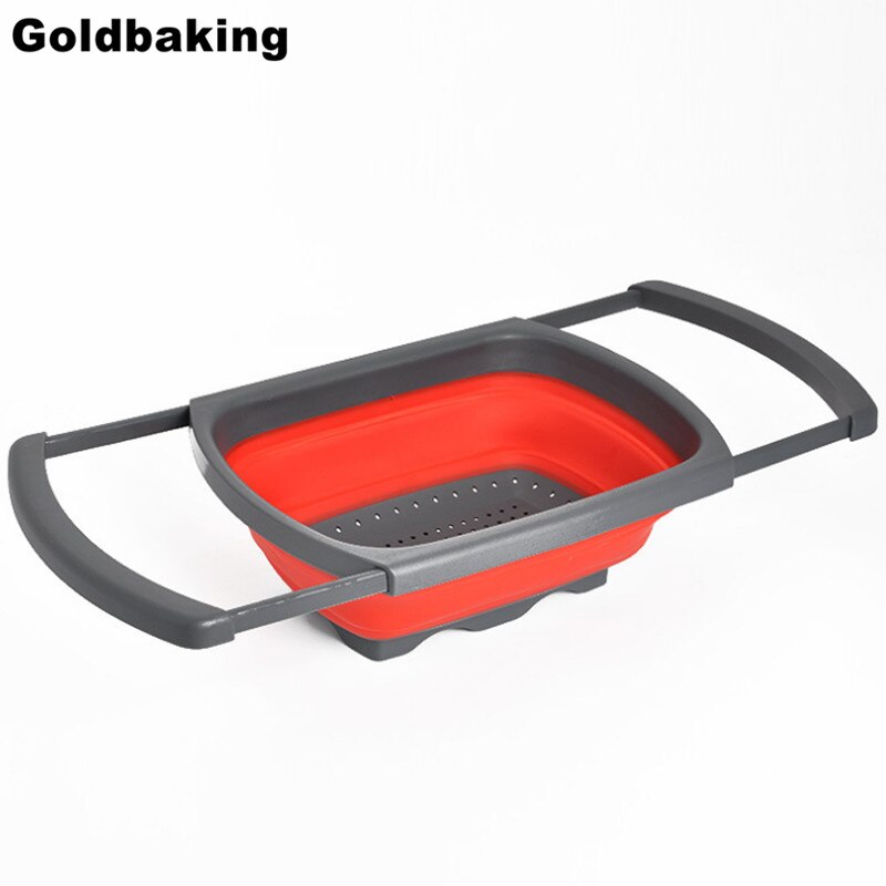 Collapsible Over the Sink Silicone Colander