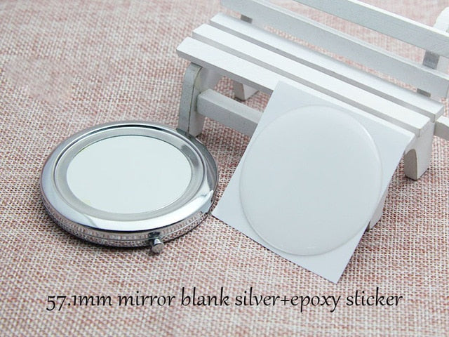 Blank Mirror Compact Double Side Pocket