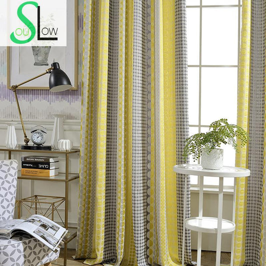 Pop Point Spot Geometric Curtains For Living Room