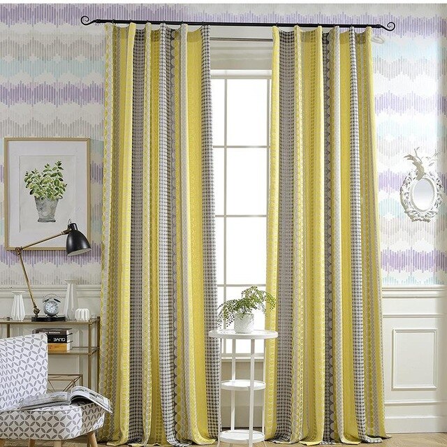 Pop Point Spot Geometric Curtains For Living Room