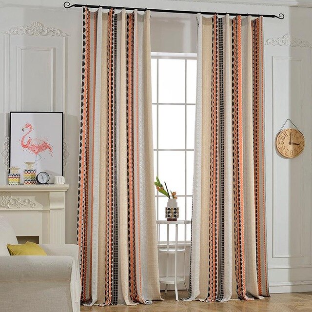 Pop Point Spot Geometric Curtains For Living Room