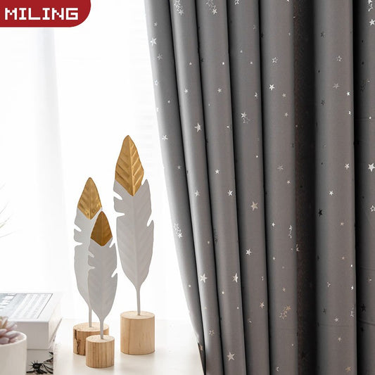 Silver Star Blackout Curtains Japanese Children Curtains