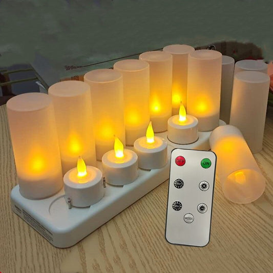12pieces LED Rechargeable Tea Light Flameless Candle