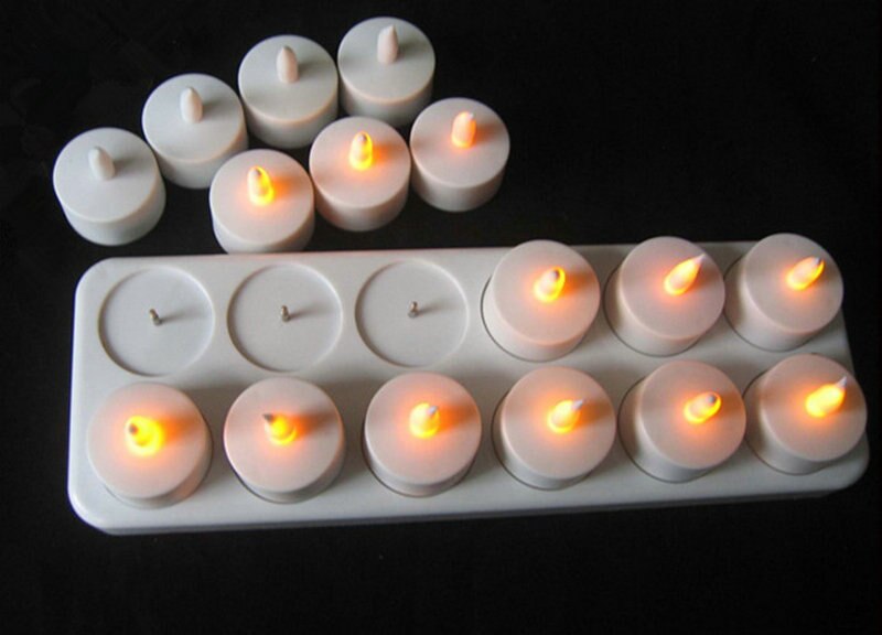 set of 12 Rechargeable led candle Flameless Static