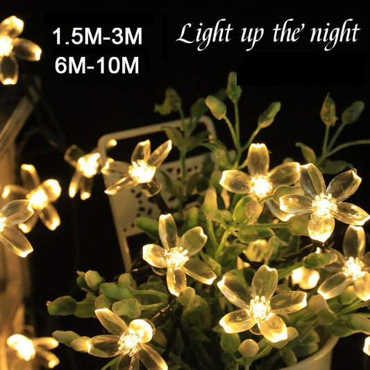 Cherry Blossom Flower Garland LED String Fairy Lights