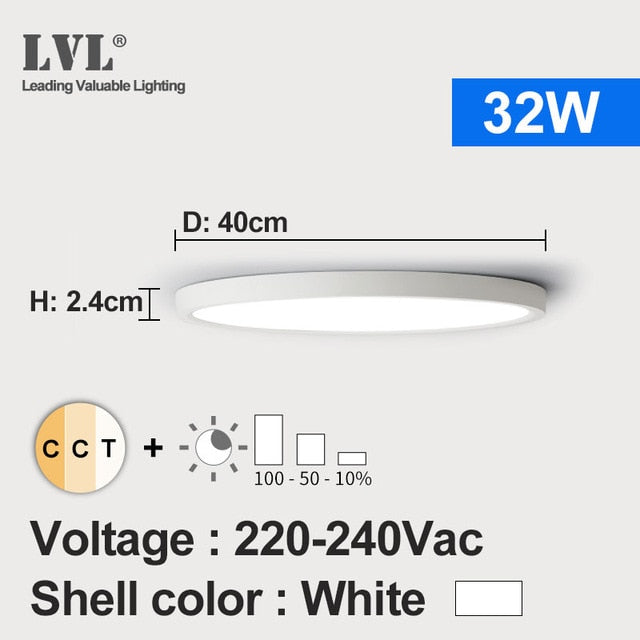 3 Color Adjustable LED Ceiling Light Dimmable