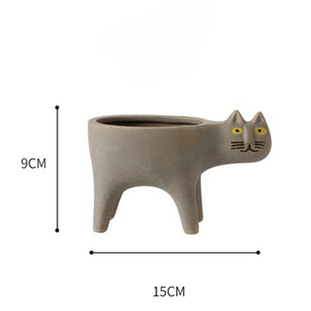 Cat Shape Porcelain Cactus Pot Planting Pot