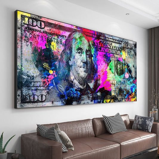 Wall Art Gold Modern Popular Money Canvas