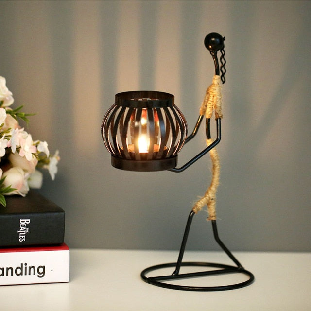 Nordic Metal Candlestick Sculpture Candle Holder