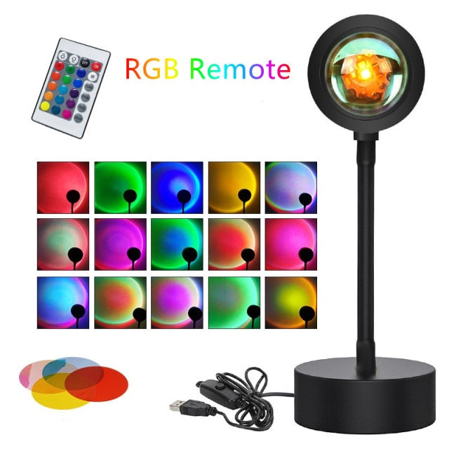 USB Rainbow Sunset Lamp APP Color RGB LED Light