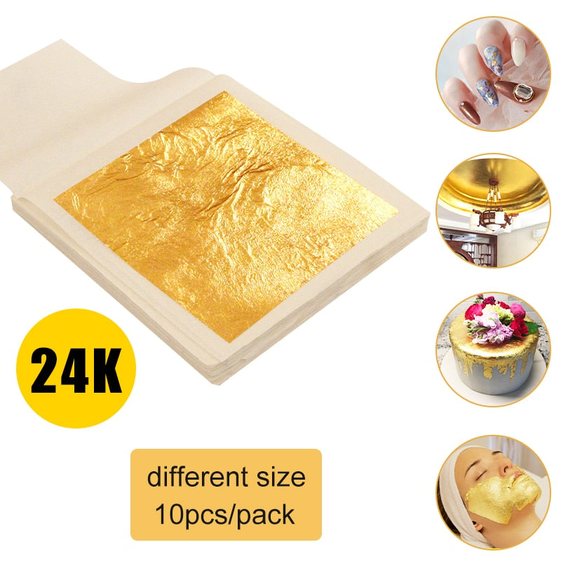 Pure Gold Foil Sheets for Cake Decoration