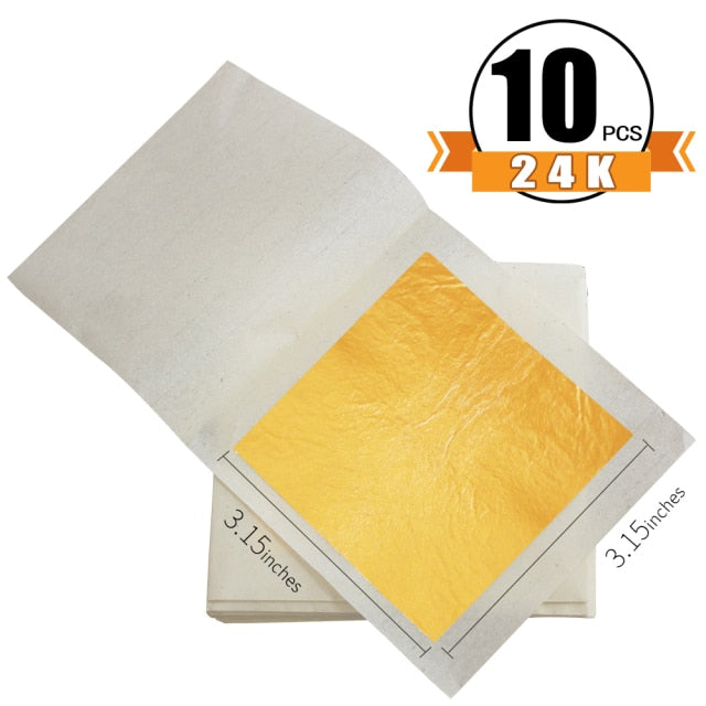Pure Gold Foil Sheets for Cake Decoration