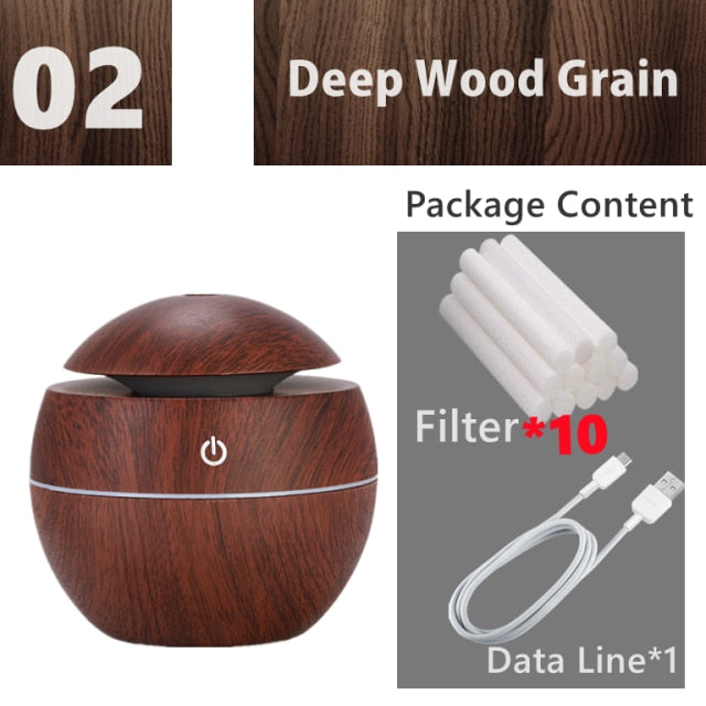 Wood Grain Mini Air Humidifier Ultrasonic