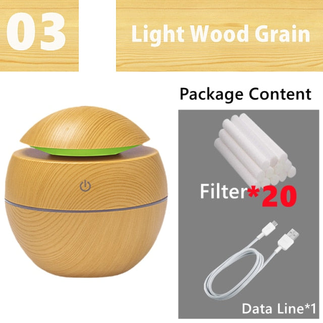 Wood Grain Mini Air Humidifier Ultrasonic