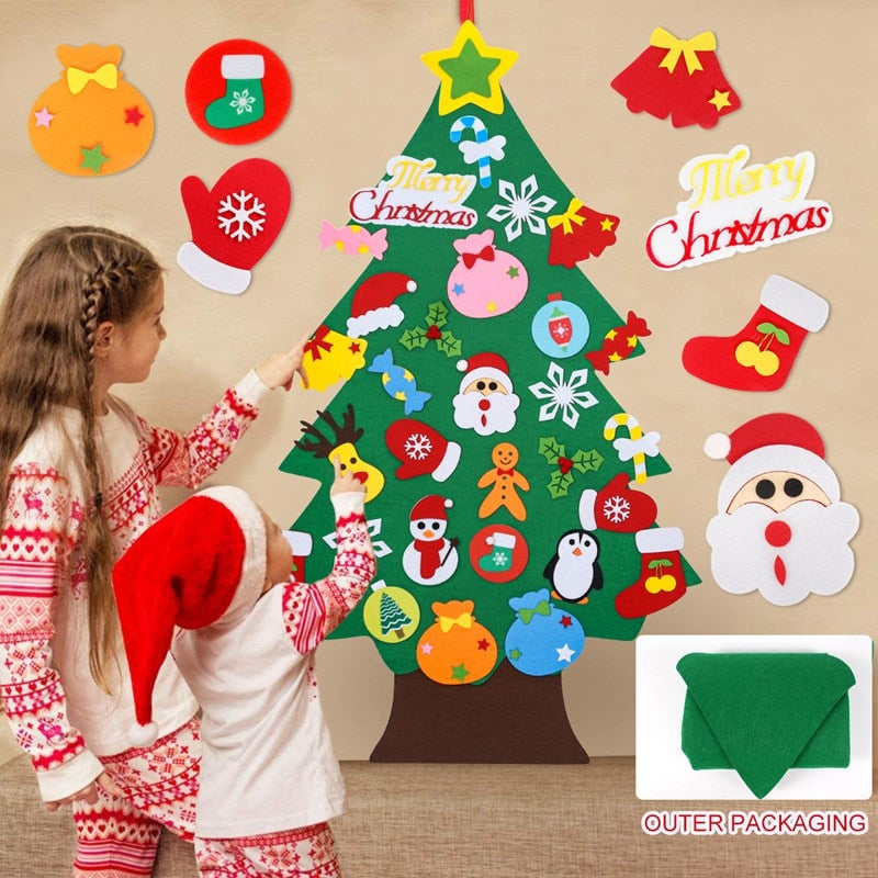 Kids DIY Felt Christmas Tree Decorations For Home