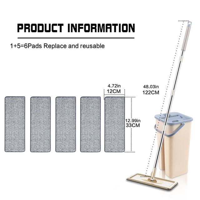 Flat Squeeze Mop With Bucket