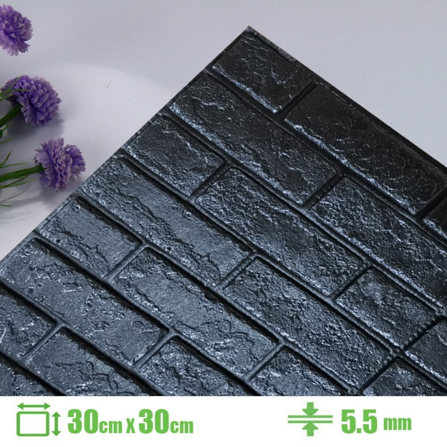 Foam 3D Wall Stickers Self Adhesive Wallpaper Panels
