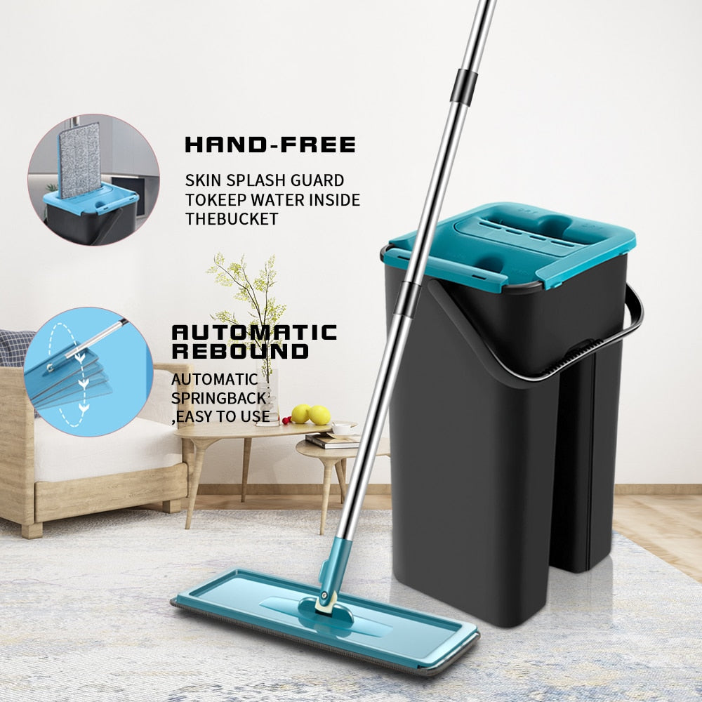 Flat Squeeze Mop With Bucket