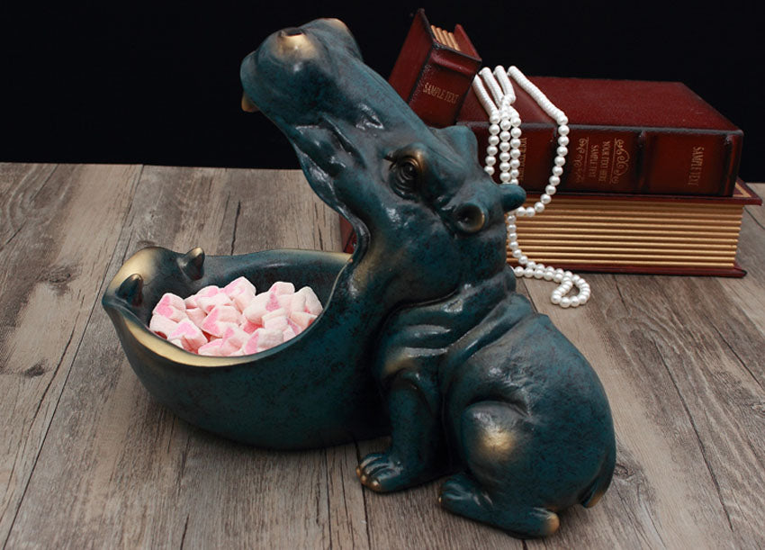 Resin Hippo Statue Hippopotamus Figurine