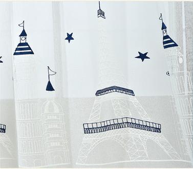 Cartoon Baby Room Curtains Embroidered Castle